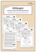 Vorschau - Arbeitsblätter - Lerntheke Schlangen - Schlangen-Spiral-Rätsel - Königspython (Erarbeitung) - Deckblatt