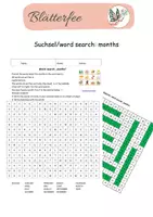 Vorschau - Arbeitsblätter - Suchsel/word search: months I calendar - Deckblatt