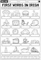 Vorschau - Arbeitsblätter - First Words in Irish / Gaeilge – irischen Wortschatz lernen | Vocabulary Worksheet 6.–7. Klasse - Seite 1