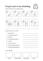 Vorschau - Arbeitsblätter - I’ve got a pen in my schoolbag - Have got and Plural: Grammar (English) - Seite 1
