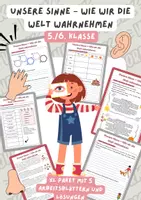 Vorschau - Arbeitsblätter - Unsere Sinne- Einfürhung | Unterrichtsreihe "Unsere Sinne", Biologie 5./6. Klasse - Deckblatt