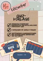 Vorschau - Quiz - Editierbares Französisch-Quiz - Deckblatt