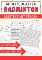 Vorschau - Arbeitsblätter - Badminton Arbeitsblätter mit Fragen + Lösungen Sport Lesetext - Deckblatt