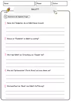 Vorschau - Arbeitsblätter - Ballett Arbeitsblätter mit Fragen + Lösungen Sport Lesetext - Seite 3