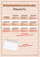 Vorschau - Arbeitsblätter - Arbeitsplatzmerkmale Beruf Maurer/in Präsentation - Deckblatt