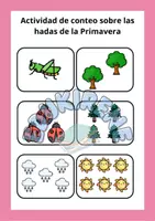 Vista previa - Tarjetas / Manipulativos - Actividad de conteo sobre las hadas de la Primavera - Portada