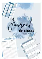 Aperçu - Outils du professeur - Journal de classe 2025-2026 - bleu - Page de couverture