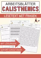 Vorschau - Arbeitsblätter - Calisthenics Arbeitsblätter mit Fragen + Lösungen Sport Lesetext - Deckblatt