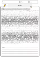 Vorschau - Arbeitsblätter - Hockey Arbeitsblätter mit Fragen + Lösungen Sport Leseverstehen und Wortschatz - Seite 1