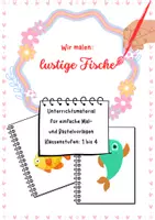 Vorschau - Arbeitsblätter - Malvorlage „Lustige Fische“ – Kreatives Unterwasser-Kunstprojekt für Klasse 1–4 - Deckblatt
