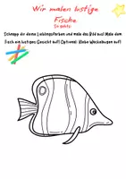 Vorschau - Arbeitsblätter - Malvorlage „Lustige Fische“ – Kreatives Unterwasser-Kunstprojekt für Klasse 1–4 - Seite 2