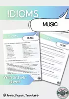 Vista previa - Hojas de trabajo - Music idioms worksheet (B2+) - Portada