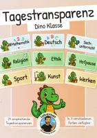 Vorschau - Mal- und Bastelvorlagen - Moderne Tagestransparenz der Dino Klasse - Deckblatt