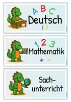 Vorschau - Mal- und Bastelvorlagen - Moderne Tagestransparenz der Dino Klasse - Seite 1