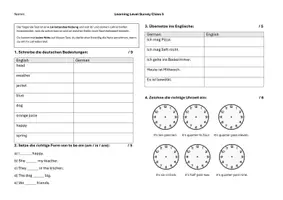 Vorschau - Arbeitsblätter - Leistungsstanderhebung Klasse 5 - Deckblatt