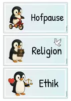 Vorschau - Mal- und Bastelvorlagen - Watschel-Wegweiser - Unser Tagesablauf in der Pinguin Klasse (Tagestransparenz) - Seite 2