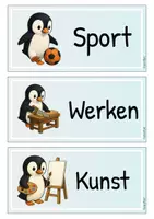 Vorschau - Mal- und Bastelvorlagen - Watschel-Wegweiser - Unser Tagesablauf in der Pinguin Klasse (Tagestransparenz) - Seite 3