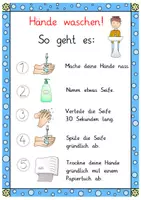 Vorschau - Arbeitsblätter - Schaubild / Bildkarten und Arbeitsblätter zum Thema Hände waschen - Seite 1