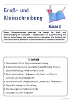 Vorschau - Arbeitsblätter - Groß- und Kleinschreibung – Übungsset mit Sachtexten und Lösungen Klasse 4 - Deckblatt