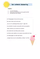 Vorschau - Arbeitsblätter - Übung zur Groß- und Kleinschreibung: Sommer (Abschreibtext; 2-fach differenziert) - Seite 1