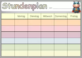 Vorschau - Bildkarten - Nilpferdklasse Tagestransparenz und Stundenplan - Seite 1