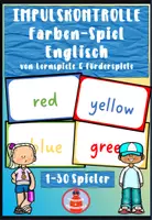 Vorschau - Stationenlernen - Impulskontrolle Spiel - Farben auf Englisch - Deckblatt