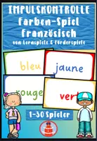 Vorschau - Stationenlernen - Impulskontrolle Spiel - Farben auf Französisch - Deckblatt