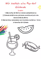Vorschau - Arbeitsblätter - Bastelvorlage Pop-Art-Girlande – Bunte Deko für Klasse 1–4 - Seite 3