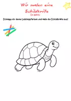 Vorschau - Arbeitsblätter - Malvorlage „Schildkröte“ – Kreatives Tier-Kunstprojekt für Klasse 1–4 - Seite 2
