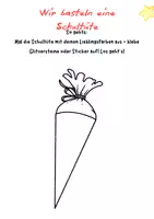 Vorschau - Arbeitsblätter - Bastelvorlage „Schultüte“ – Individuelle Einschulungs-Überraschung für Klasse 1–4 - Seite 2