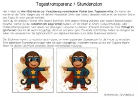 Vorschau - Bildkarten - Affenklasse Tagestransparenz und Stundenplan - Seite 3