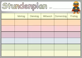 Vorschau - Bildkarten - Entenklasse Tagestransparenz und Stundenplan - Seite 1