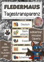 Vorschau - Bildkarten - Fledermausklasse Tagestransparenz und Stundenplan - Deckblatt
