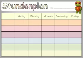 Vorschau - Bildkarten - Schildkrötenklasse Tagestransparenz und Stundenplan - Seite 1