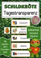 Vorschau - Bildkarten - Schildkrötenklasse Tagestransparenz und Stundenplan - Deckblatt