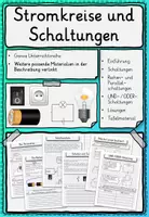 Vorschau - Stundenentwürfe - Schaltungen, Schaltkreise, Stromkreis, Strom, Elektrizität Klasse 3,4,5 - Deckblatt