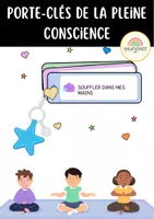 Aperçu - Matériel pour travaux manuels / dessin - MINDFULNESS POUR LA CLASSE| Porte-clés Mindfulness Return to Calmness | Ressource portable pour la régulation émotionnelle des enfants (6-12 ans) - Page de couverture