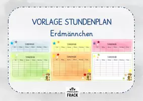 Vorschau - Mal- und Bastelvorlagen - Stundenplan Erdmännchen - Worddokument zum Bearbeiten - Deckblatt