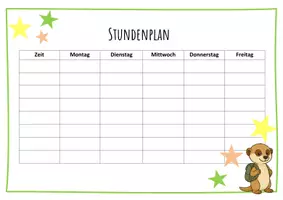 Vorschau - Mal- und Bastelvorlagen - Stundenplan Erdmännchen - Worddokument zum Bearbeiten - Seite 2