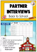 Vorschau - Arbeitsblätter - Back to School Speed Dating Partner Interviews Englisch Sek I - Deckblatt