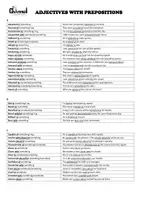 Vista previa - Refuerzo / NEE / Materiales de apoyo - ADJECTIVES WITH PREPOSITIONS – List and Examples - página 1