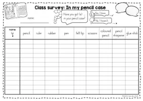 Vorschau - Stationenlernen - School things - Class Survey Englisch Grundschule (Klasse 3–4) – Interview & Speaking Activity für Wortschatztraining Schulsachen | Arbeitsblätter - Seite 2