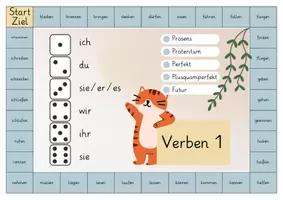 Vorschau - Stationenlernen - Würfelspiele Verben | Konjugieren Zeitformen | Wortarten Lernspiel - Seite 3