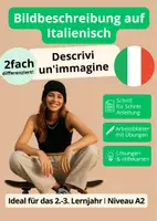 Vorschau - Arbeitsblätter - Italienisch: Bildbeschreibung lernen – mit Schritt-für-Schritt-Anleitung, Redemitteln & Übungsaufgaben (A2) - Deckblatt