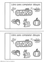 Vista previa - Hojas de trabajo - Libro para completar dibujos de otoño - página 1