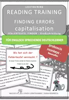 Vorschau - Fördermaterial/Inklusion - DaF / DaZ Englisch:Nasenaffen Spezial: Fehlerteufel Lesekarten Großschreibung - Deckblatt