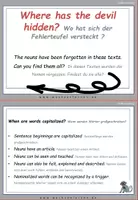 Vorschau - Fördermaterial/Inklusion - DaF / DaZ Englisch:Nasenaffen Spezial: Fehlerteufel Lesekarten Großschreibung - Seite 2