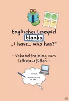 Vorschau - Spiele - Englisches Lesespiel I have, who has - Blankoversion - Deckblatt