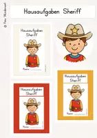 Vorschau - Anderer Materialtyp - Hausaufgaben Sheriff - Motivation und Struktur für zuverlässige Hausaufgabenerledigung - Deckblatt