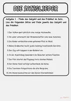 Vorschau - Arbeitsblätter - Satzglieder sicher erkennen – Übungsheft mit Lösungen/Klasse 3&4 - Seite 1